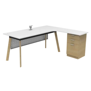 Executive AL Series L-Shape Table C/W 2D1F Fixed Drawer