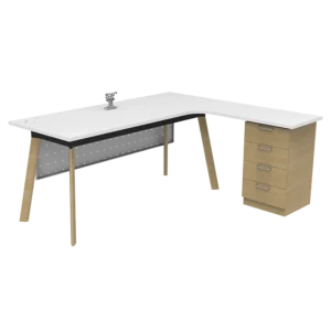 Executive AL Series L-Shape Table C/W 4D Fixed Drawer
