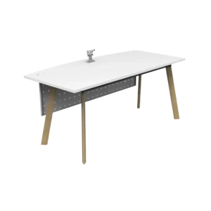 Executive AL Series D-Shape Table C/W AL Metal Leg