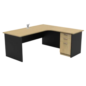 Executive FO Series L-Shape Table C/W 2D1F Fixed Drawer