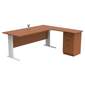 Executive J Series L-Shape Table C/W 2D1F Fixed Drawer