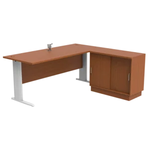 Executive J Series Rectangular Table C/W Side Cabinet Sliding