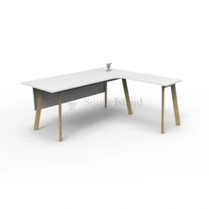 Executive L-Shape Table C/W AL Metal Leg Workstation