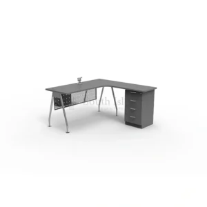 Executive L-Shape Table C/W 4D Fixed Drawer Workstation
