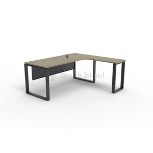 Executive L-Shape Table C/W SQ Metal Workstation