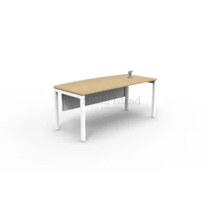 Executive D-Shape Table C/W U Metal Workstation