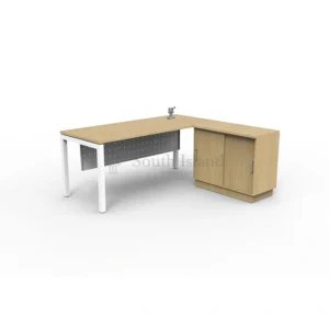 Executive Rectangular Table C/W Side Cabinet Sliding Workstation