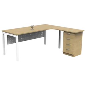 Executive U Series L-Shape Table U Metal C/W 4D Fixed Drawer