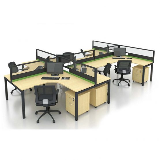 Office Workstation Malaysia | Cluster of 6 Workstation Table Puchong Supply