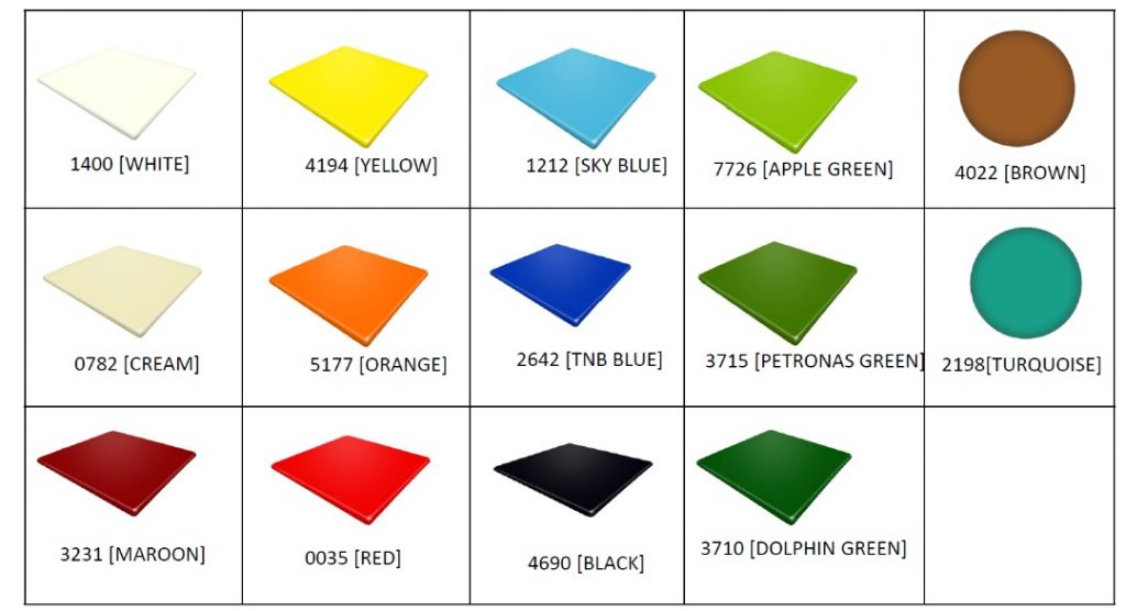 Fiberglass Colour Chart Malaysia | Fiberglass Chair Table KL PJ Puchong